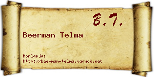 Beerman Telma névjegykártya